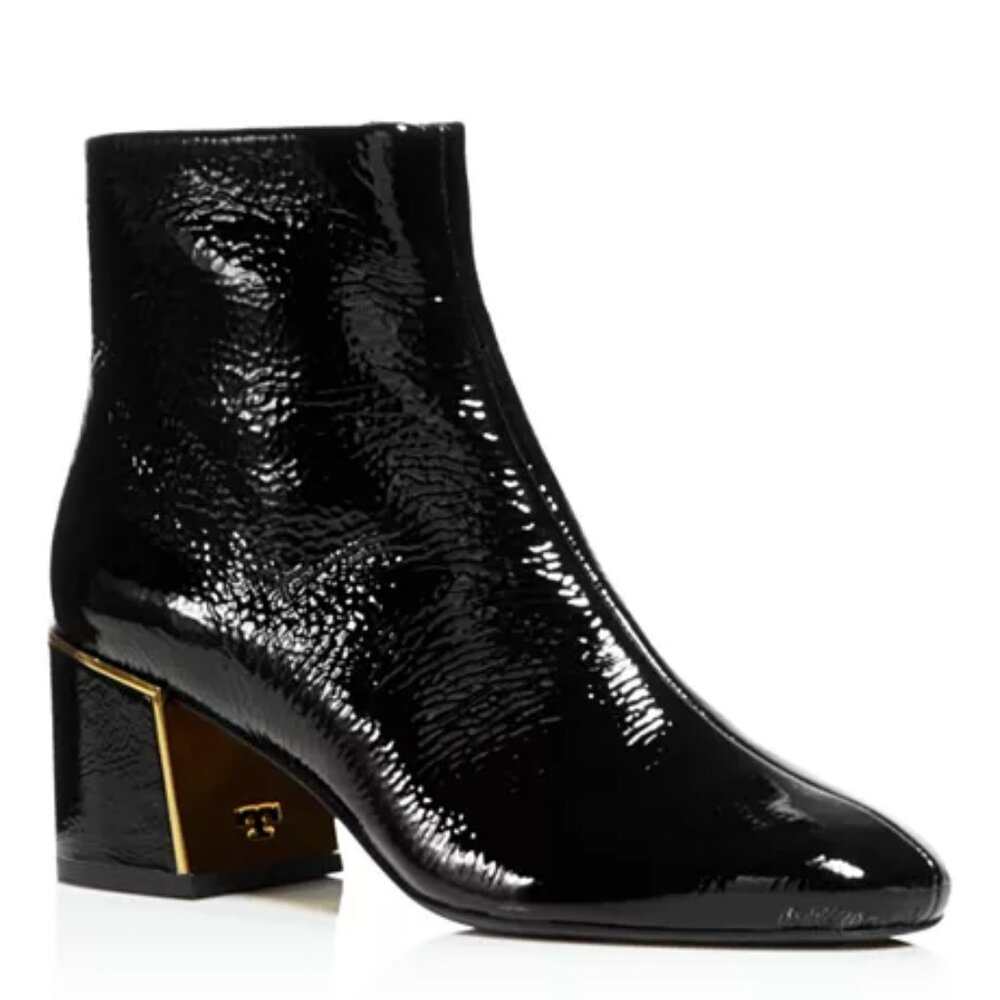 Tory Burch Women's Juliana Tumbled Patent Leather Booties Size 9